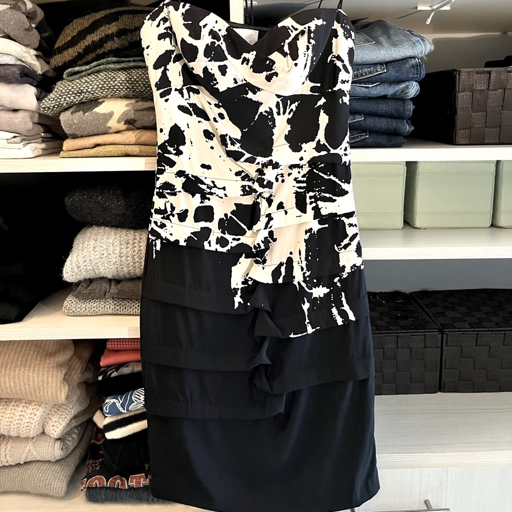 Nicole Miller Black & White Evening Dress